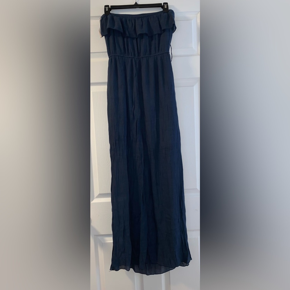 NWOT Bongo Navy Long Strapless Dress Size M